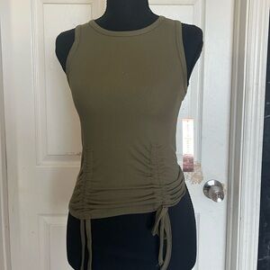 Almost Famous Olive Tank with Side Ruching